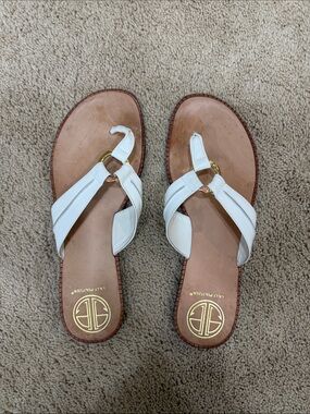 Lilly Pulitzer White McKim leather sandals Sz 9